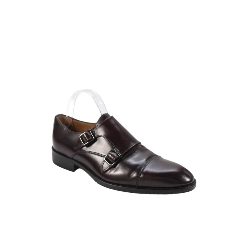 Broletto Mens Leather Buckle Front Dress Shoes Raisin Brown Size 9.5